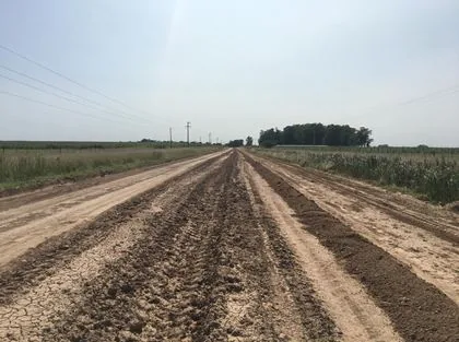 Scarified road before application