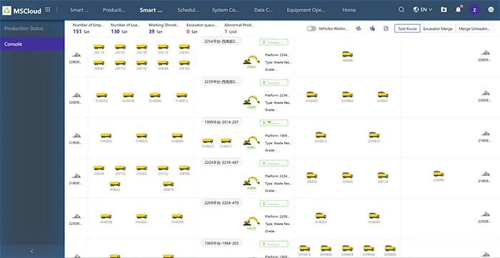 Streamax mining dispatch platform screen